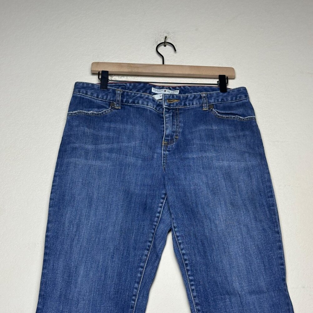Tommy Hilfiger Denim Jean Pant Women 12 Low Rise Bootcut Flared Y2K Embroidered - Picture 12 of 14